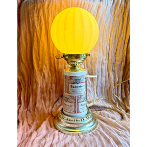Vintage 1976 Budweiser Beer Stein Lamp Light Novelty Crystal Israel Works 16”